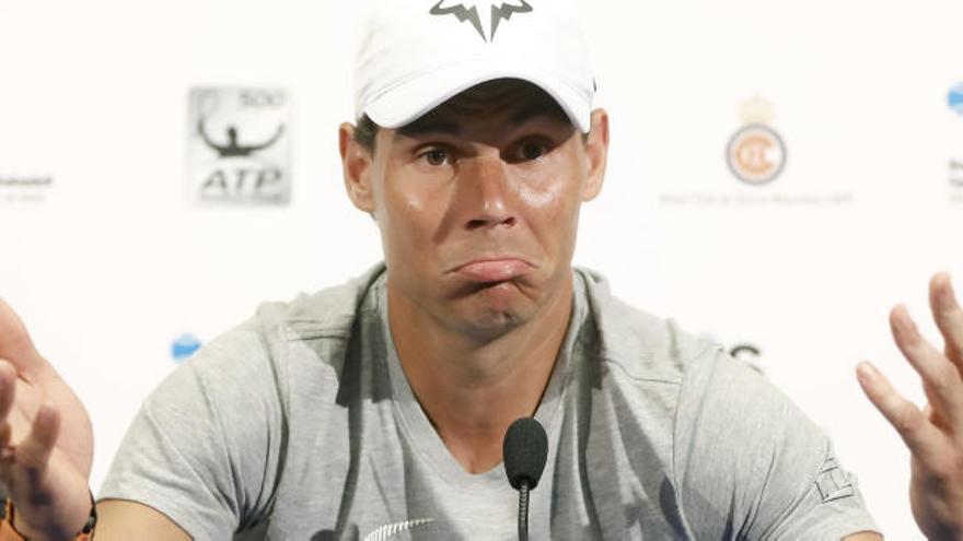 Rafa Nadal, en la rueda de prensa del Conde de Godó