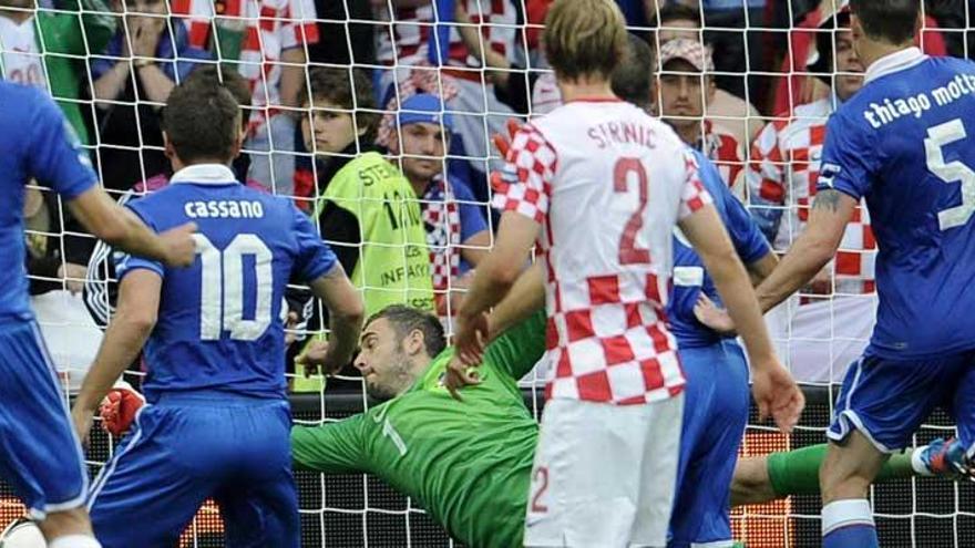 Momento del gol de Italia.