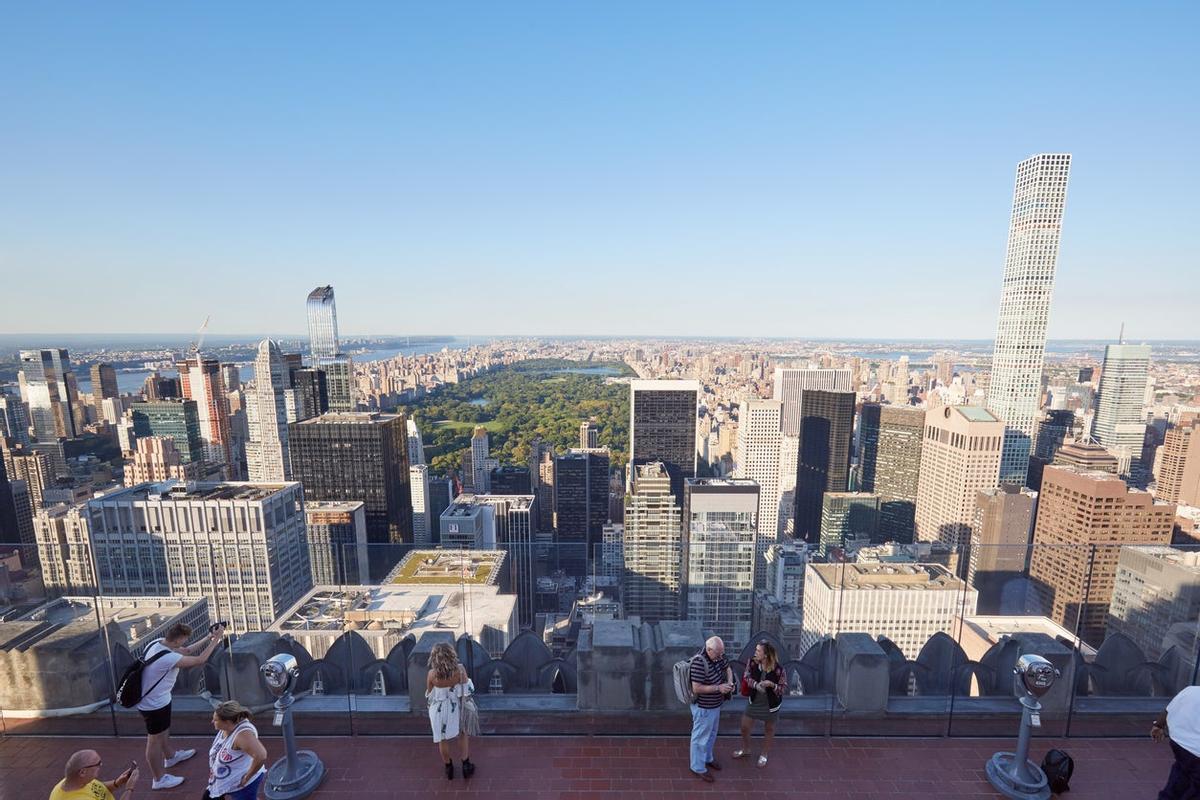 Vistas a Central Park desde el observatorio "Top of the Rock", en el Rockefeller Center.