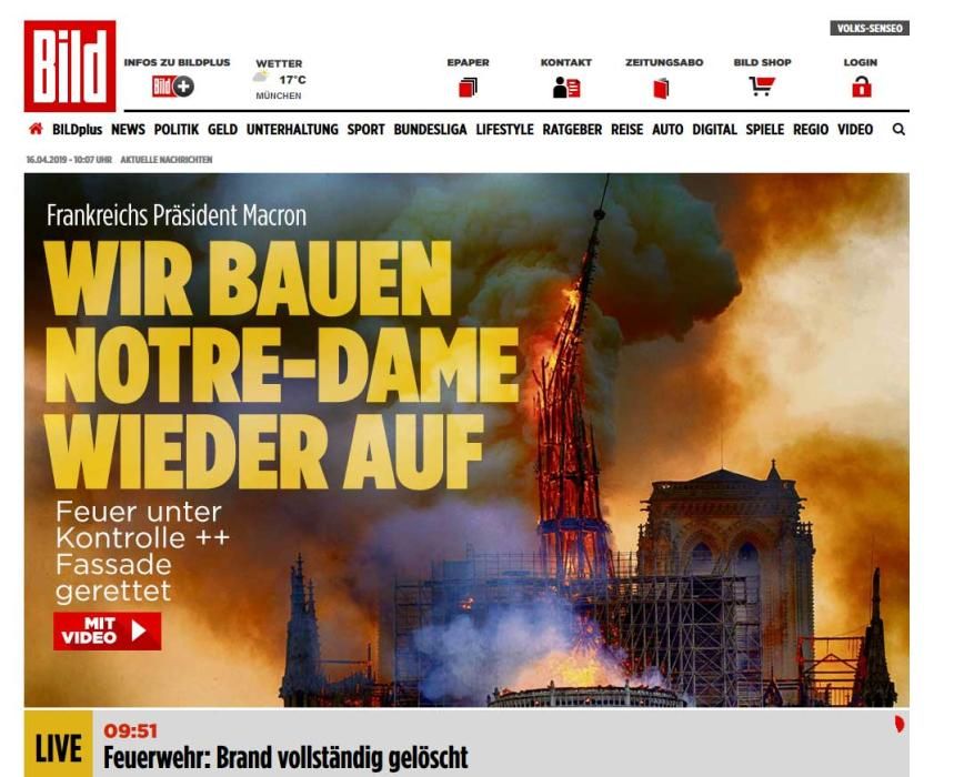 El incendio de Notre Dame