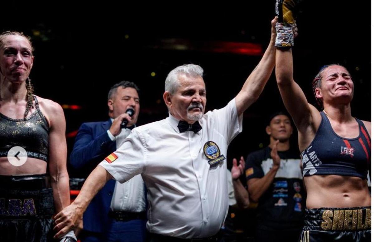 Sheila Martínez, en el momento de ser proclamada campeona