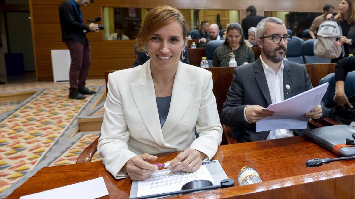 Mónica García, en la Asamblea de Madrid.