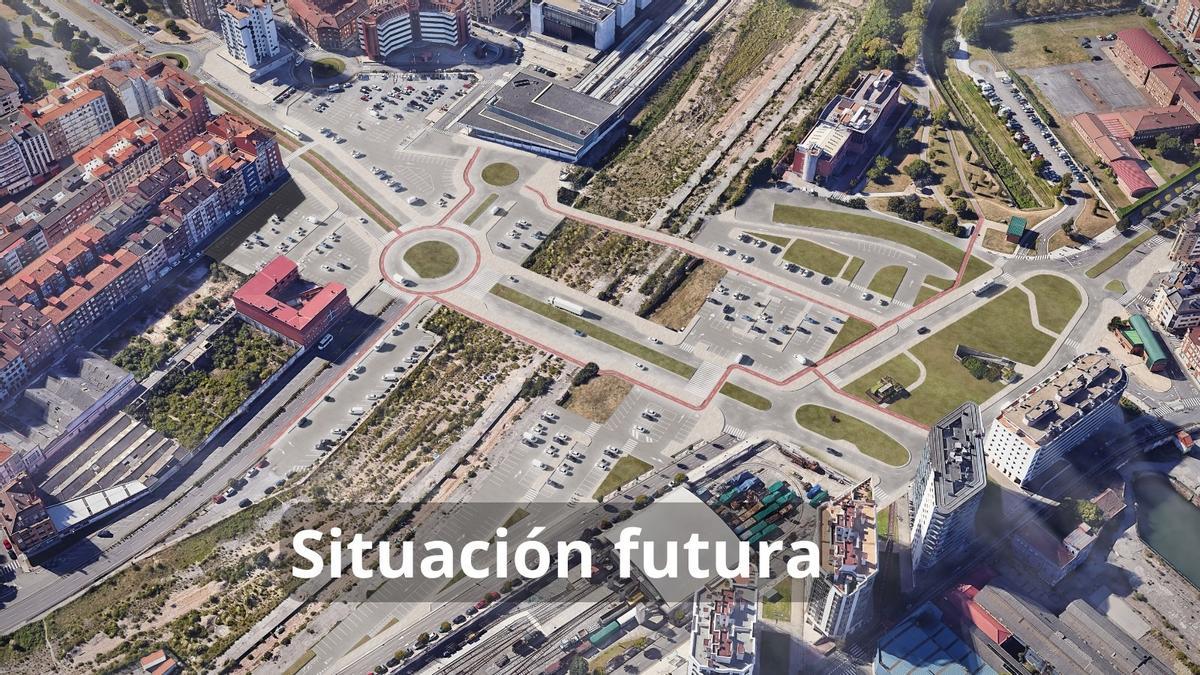 Recreación de la zona tras el futuro derribo de Carlos Marx.