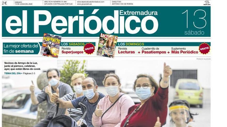 Esta es la portada de EL PERIÓDICO EXTREMADURA correspondiente al día 13 de junio del 2020