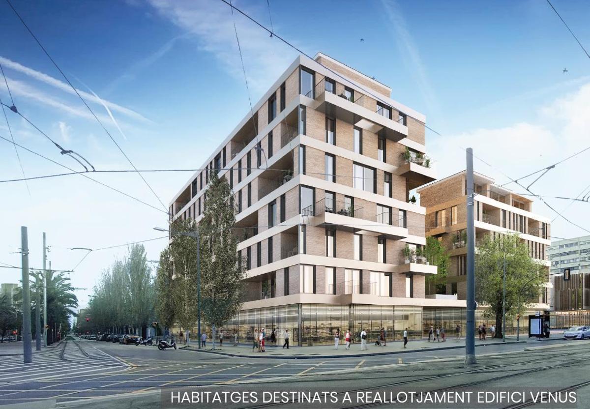 Recreación de la promoción de 70 pisos para realojar a vecinos del bloque de Venus, en el barrio de La Mina, en Sant Adrià.