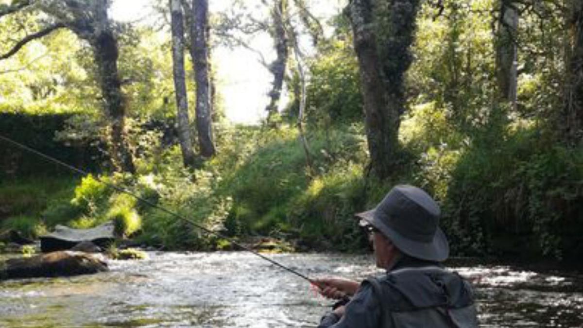 Pescador ayer en el certamen.