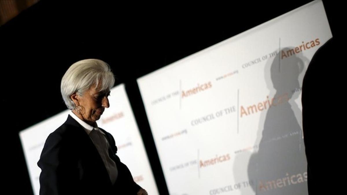 Lagarde, tras pronunciar su discurso en Washington.