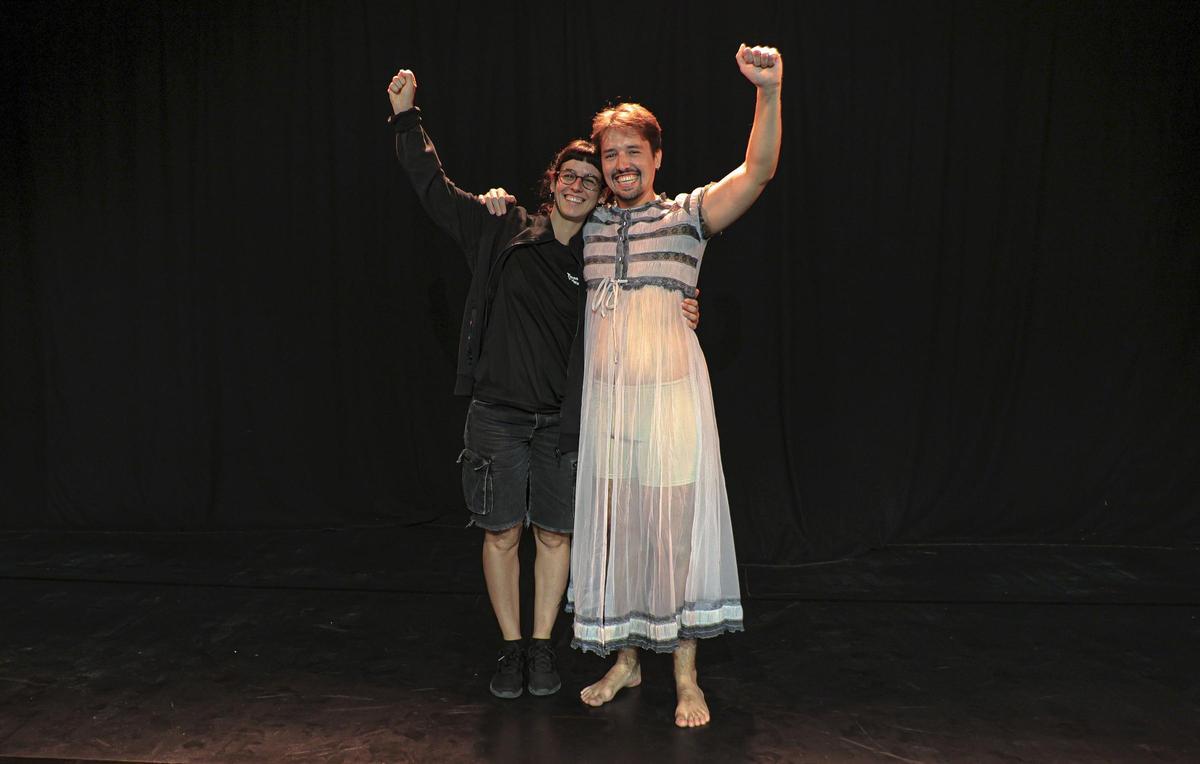 Lluís Sánchez y Marina Coll, en la Sala Petita del Teatre Principal de Palma