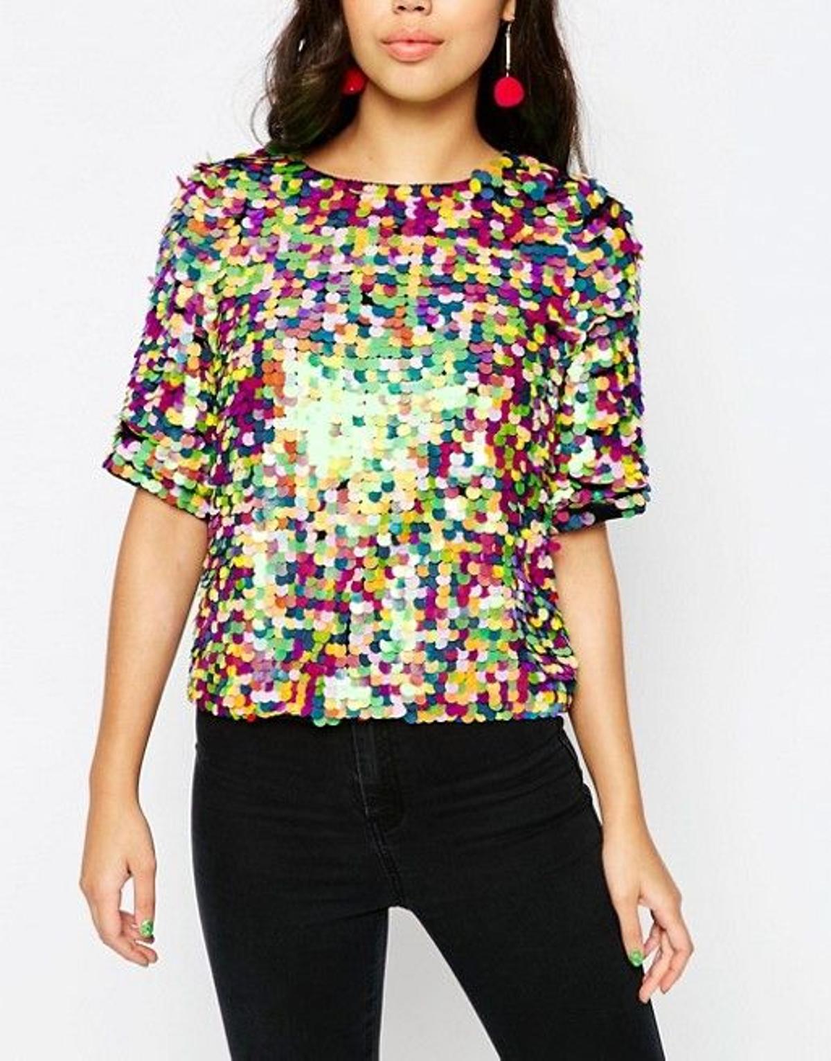 Camiseta de lentejuelas de Asos