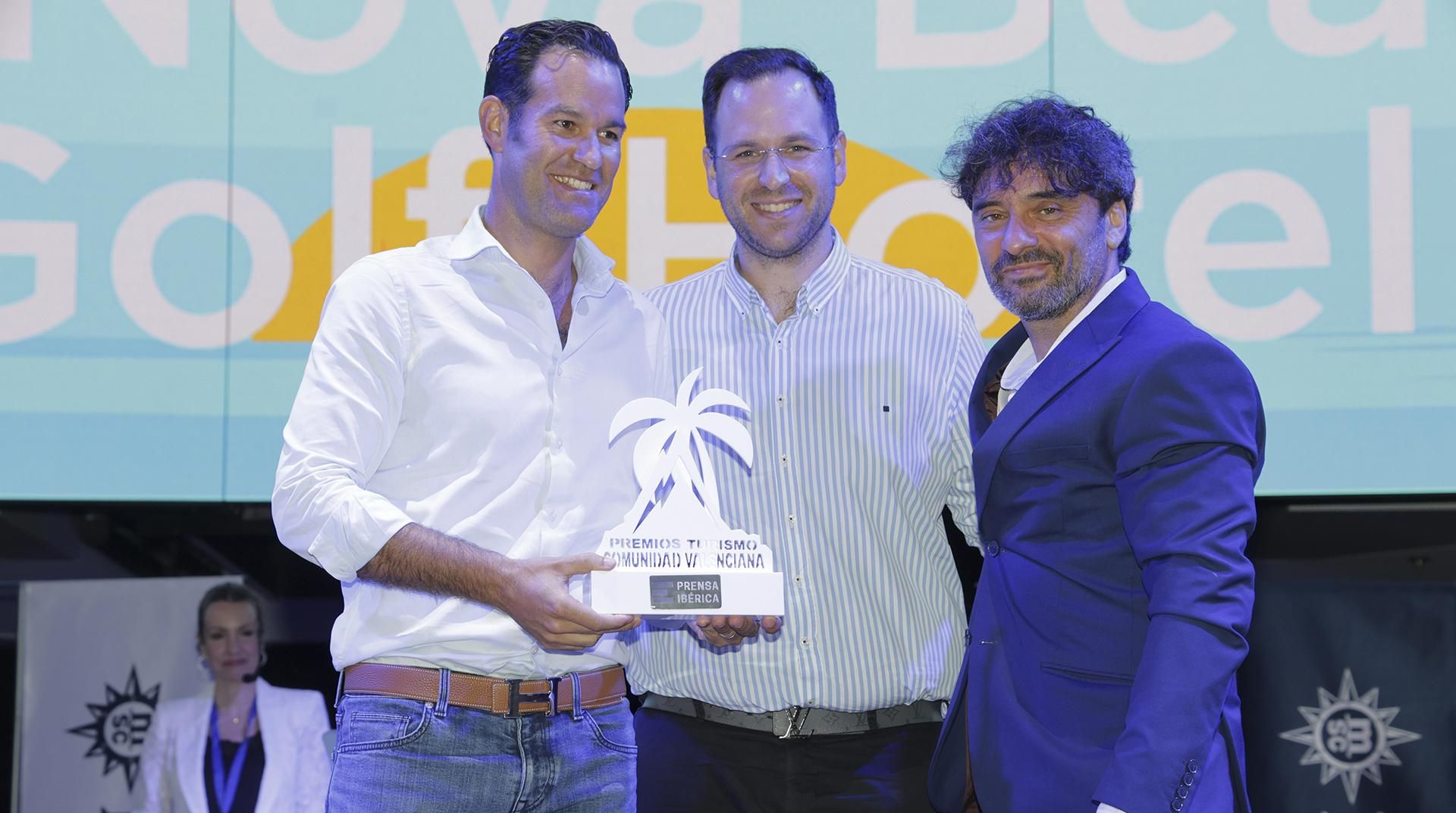 Luis Borho, director general de Oliva Nova; Pablo Borho, director de Marketing Corporativo el Grupo CGH, y Víctor San Bartolomé, director comercial regional de Prensa Ibérica en la Comunidad Valenciana.