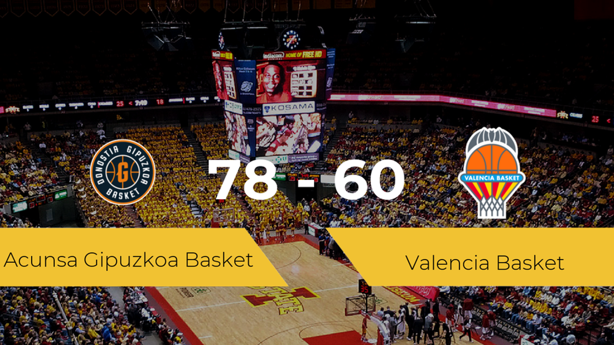 El Acunsa Gipuzkoa Basket se impone por 78-60 frente al Valencia Basket