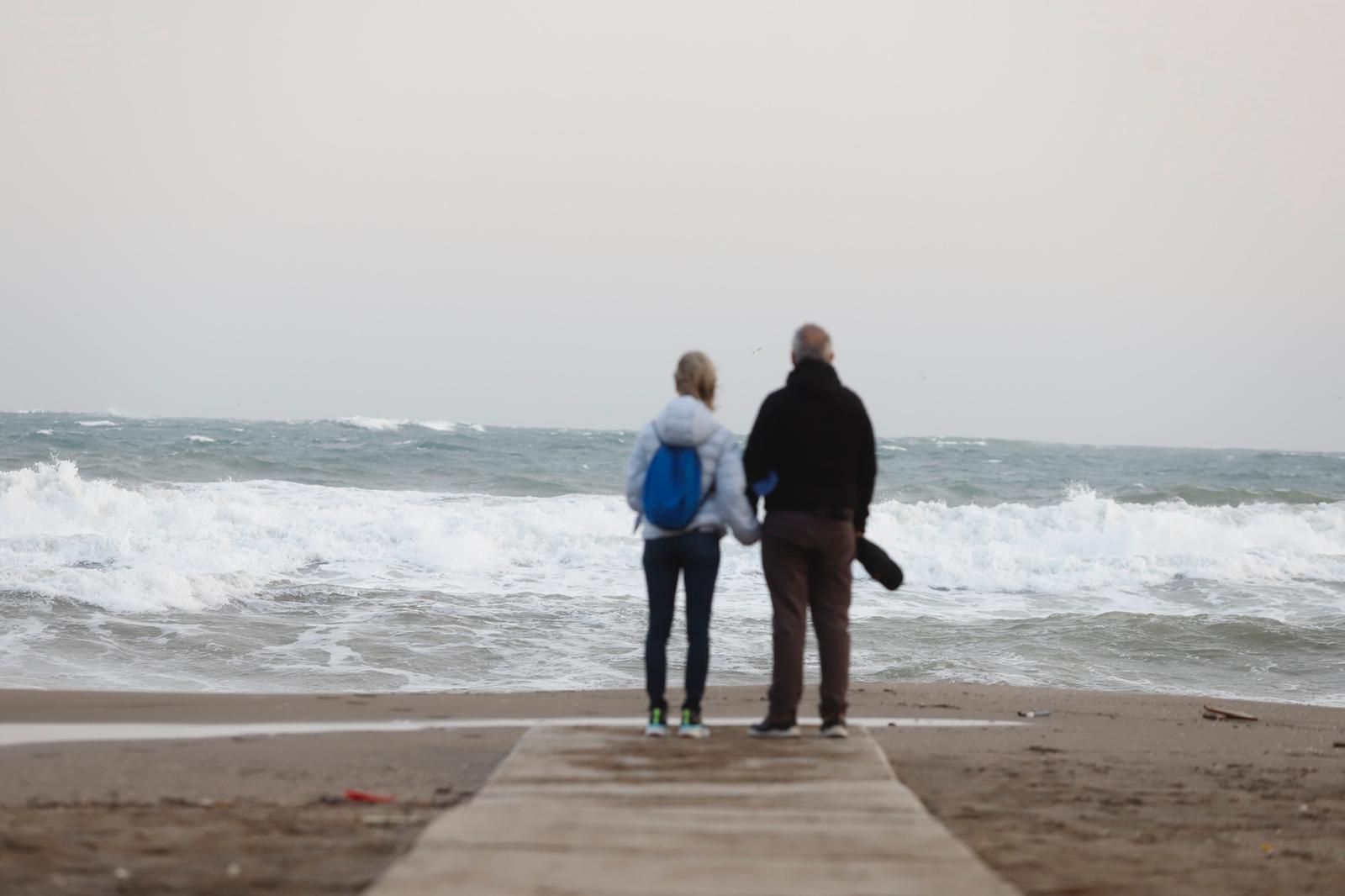 Temporal de viento y olas en la provincia de Málaga