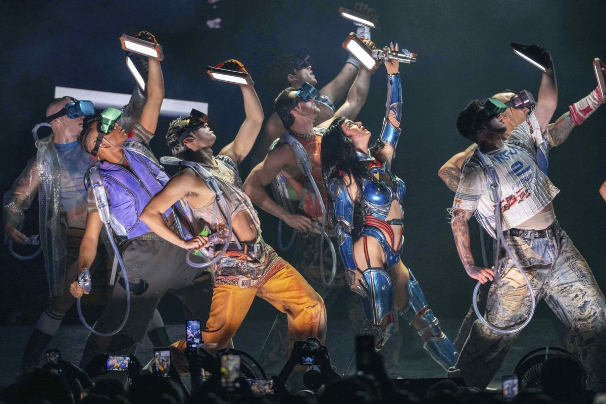 Katy Perry performs as part of the "Lifetimes Tour" on Wednesday, Aug. 20, 2025, at State Farm Arena in Atlanta. (Photo by Paul R. Giunta/Invision/AP). 082025131977, 21334631