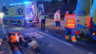 Tres heridos tras un choque de dos motos en la N-552 entre Vigo y Redondela