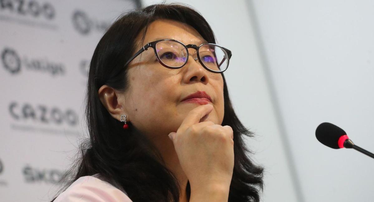 Lay Hoon, durante
la rueda de prensa
del viernes .  f.cala buig