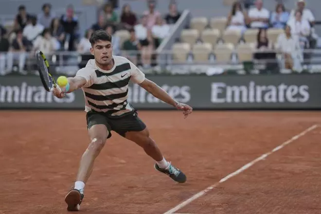 Roland Garros | Damir Dzumhur-Carlos Alcaraz, en imágenes