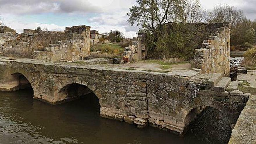 Vista panorámica de las Aceñas de Gijón, situadas aguas abajo de la ciudad y de propiedad particular, pese a tener extinguida la concesión de aguas del Duero