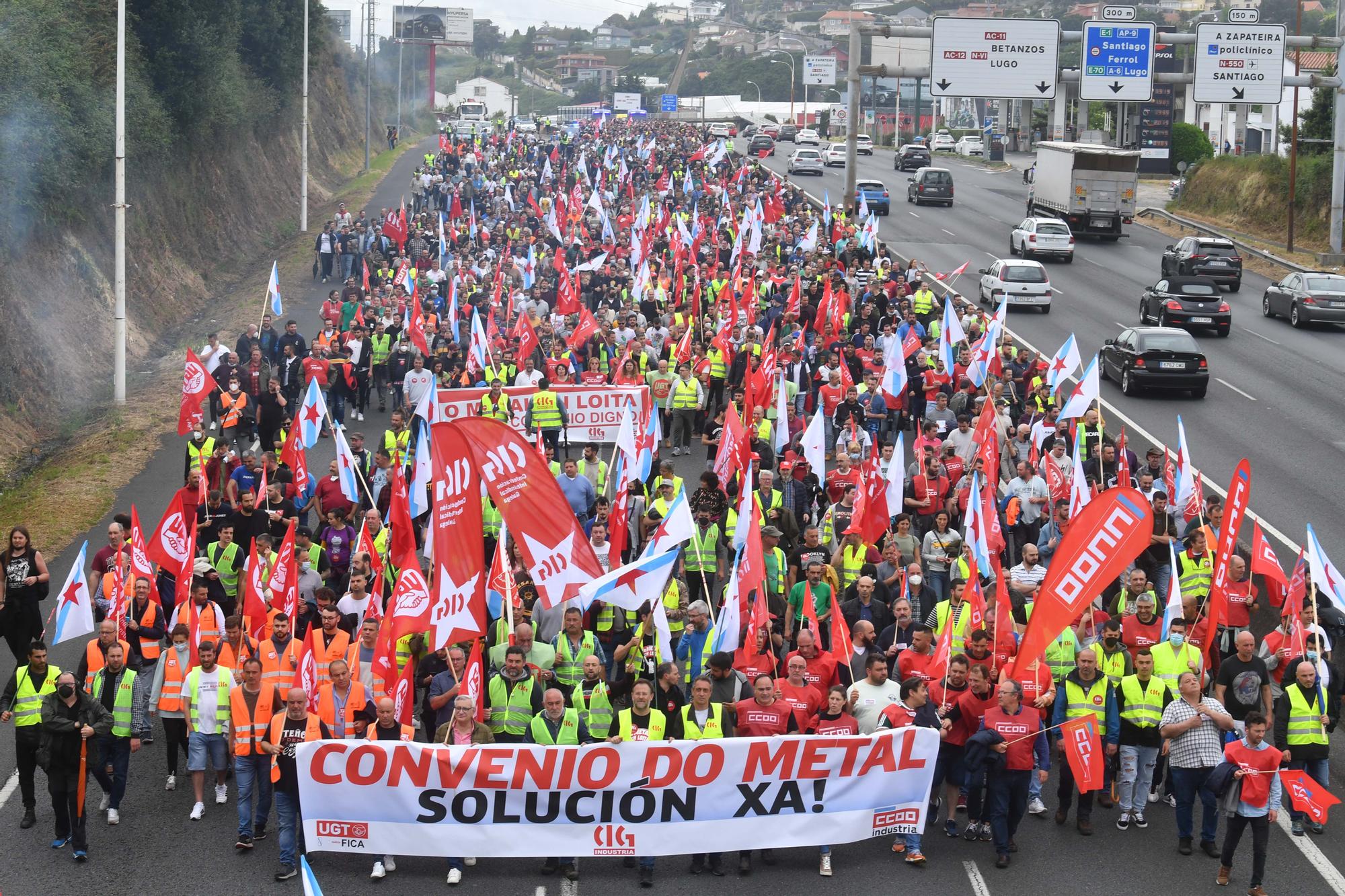 Manifestación de los trabajadores del metal en A Coruña