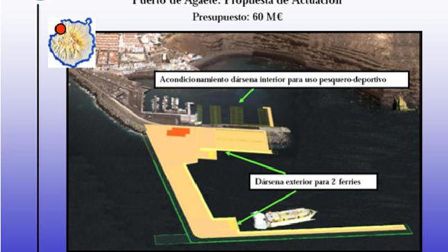 Reproducción del proyecto de ampliación del puerto de Agaete. i LP / DLP
