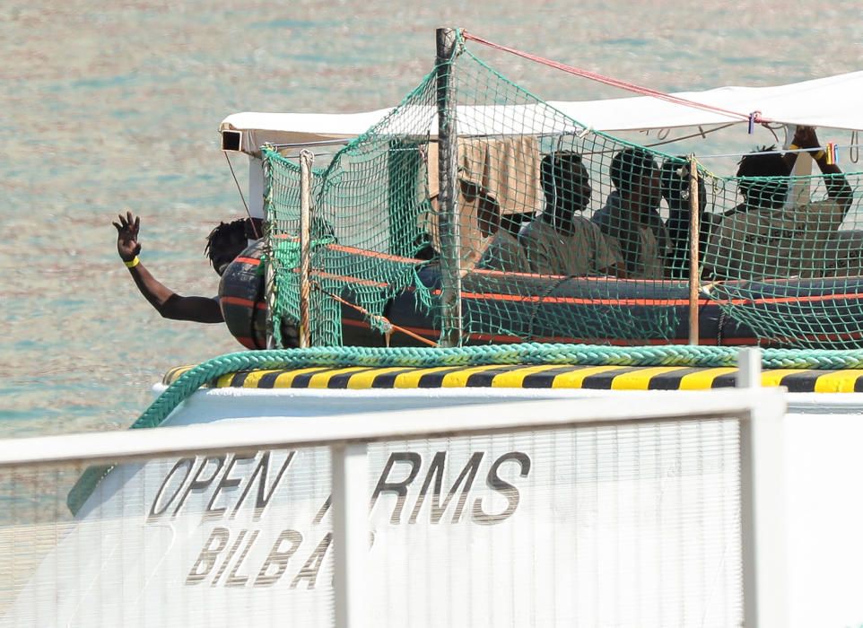 Llegada del barco Open Arms al puerto de Barcelona