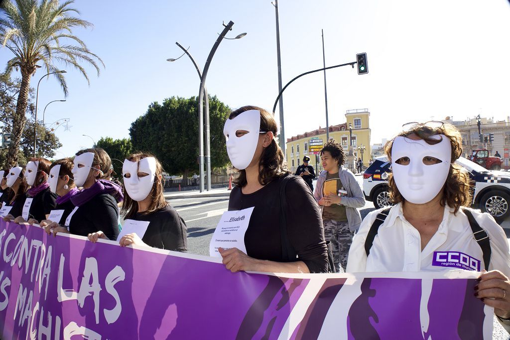 La manifestación en Murcia contra la violencia machista, en imágenes