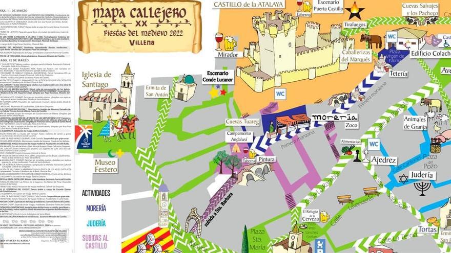 El callejero de las Fiestas del Medievo de 2022.