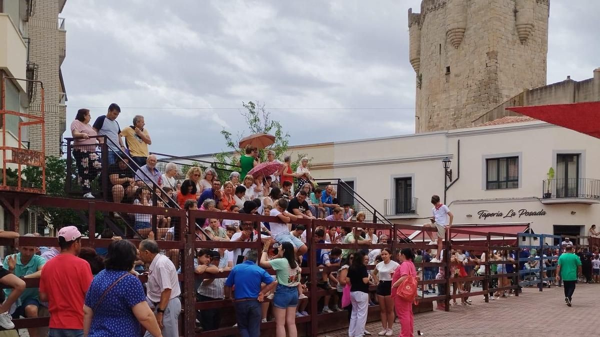Público en el tablado de la plaza de la Cava.