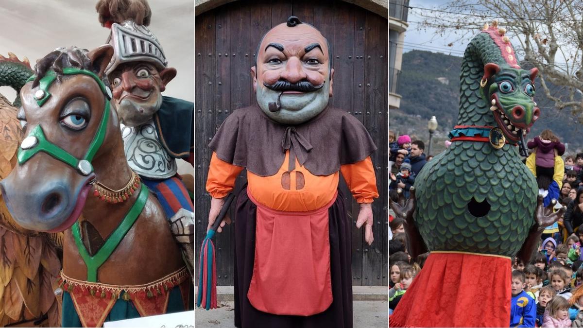 Els tres gegants que fan anys en aquesta edició del Carnaval
