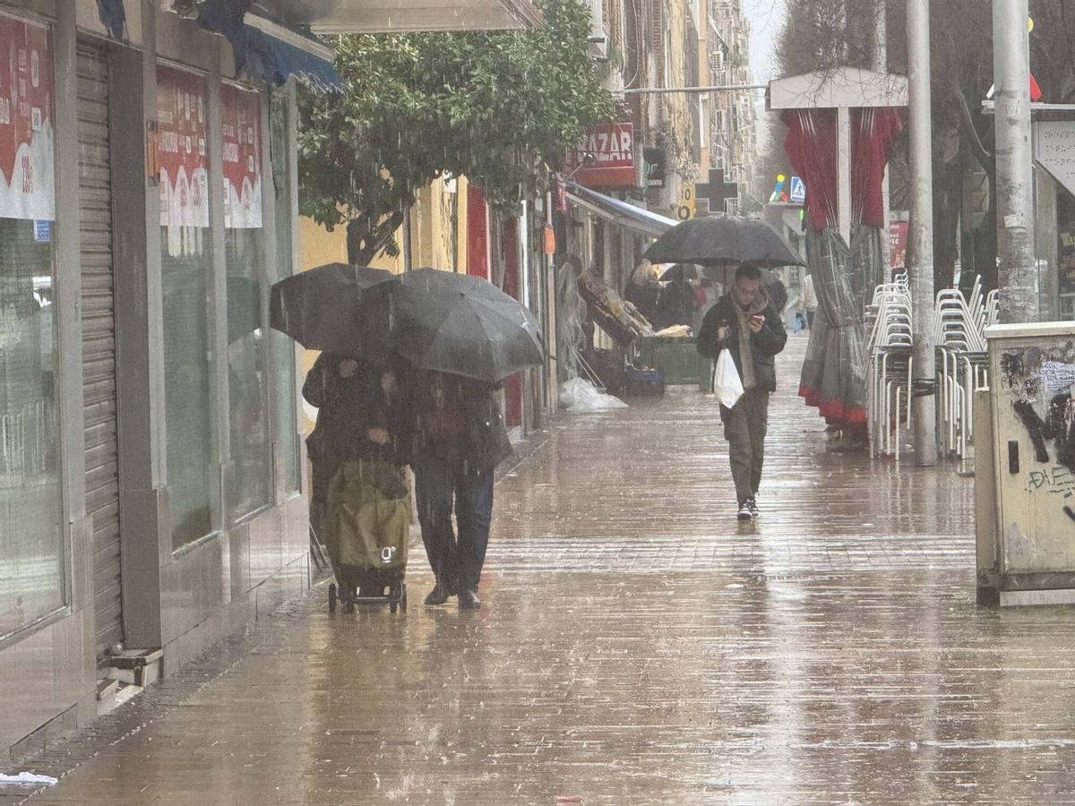 Lluvia en Córdoba al paso de la borrasca Marta.