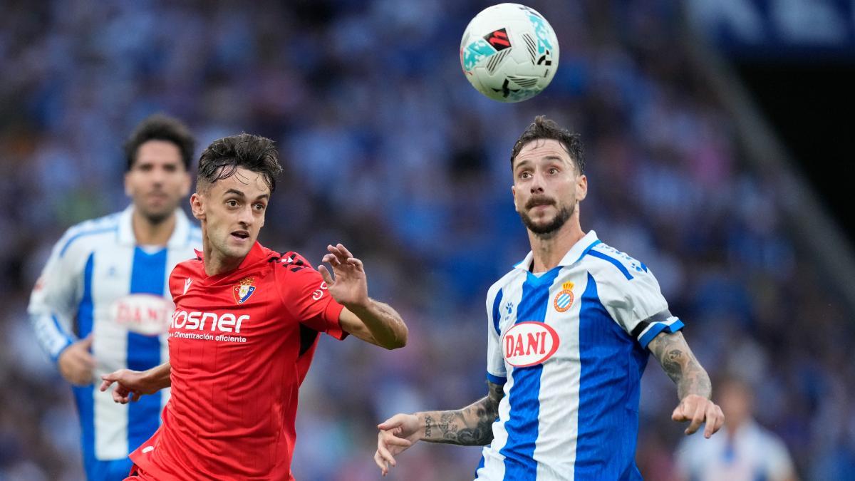 Fernando Calero, en acción contra Osasuna