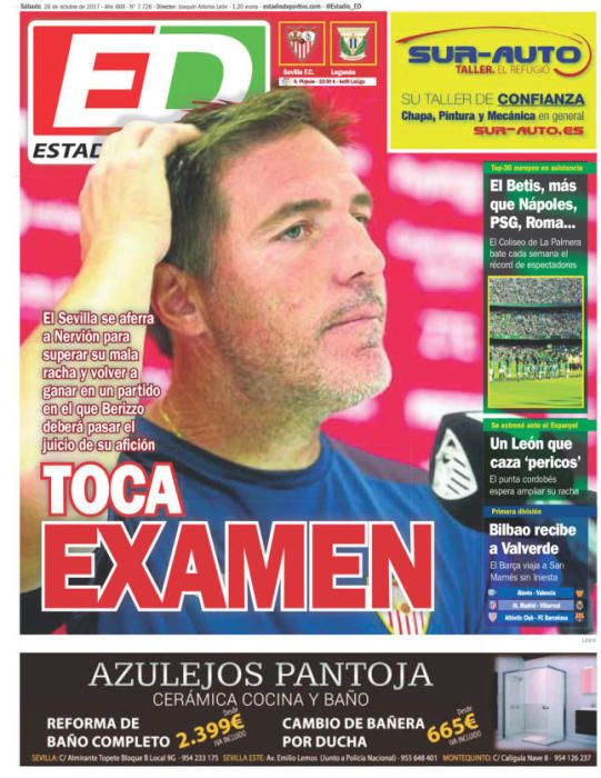 Portadas sábado 28 de octubre de 2017