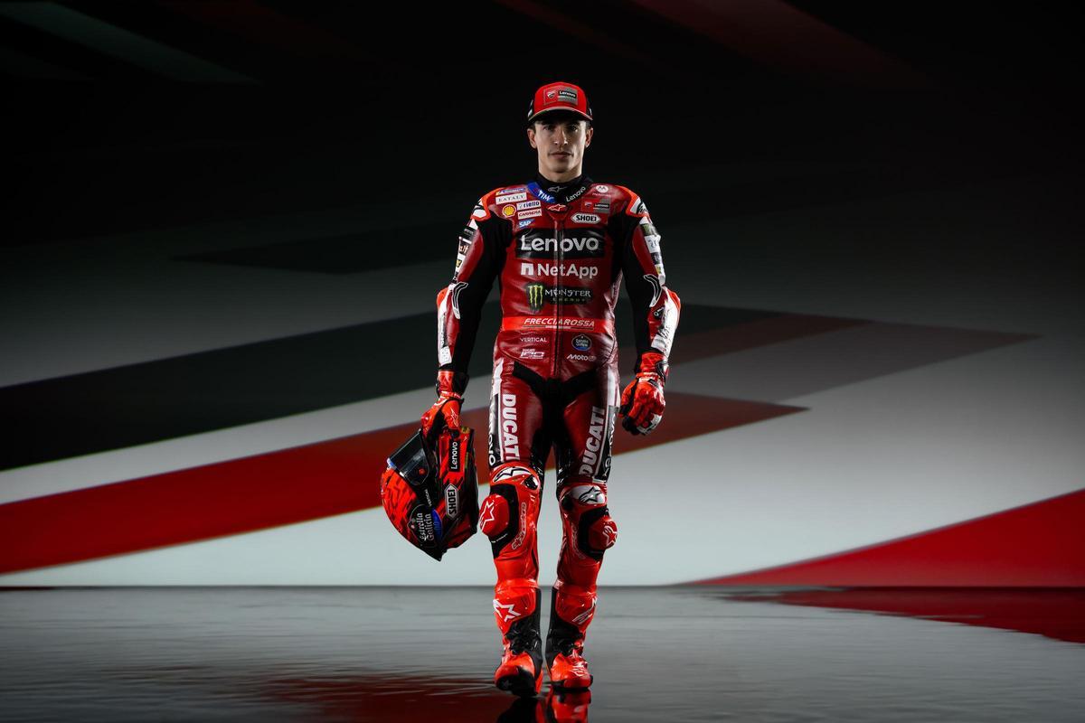 Marc Márquez, ayer, en la presentación del equipo Lenovo Ducati en Madonna di Campiglio.