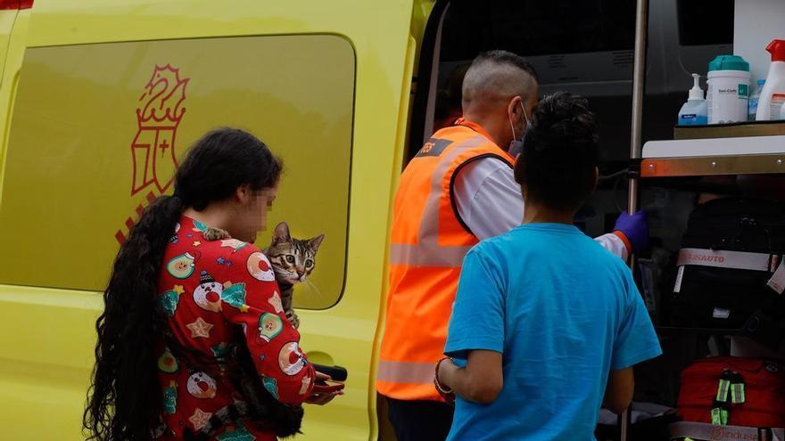 Rescate en Alcoy: evacúan a tres jóvenes y su gato en un incendio con un afectado por humo