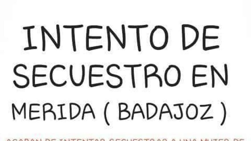 Bulo en las redes sociales sobre un intento de secuestro