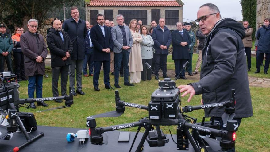 Presentación del sistema Dronefinder de personas desaparecidas, en el Pazo de Xerlís (A Estrada)