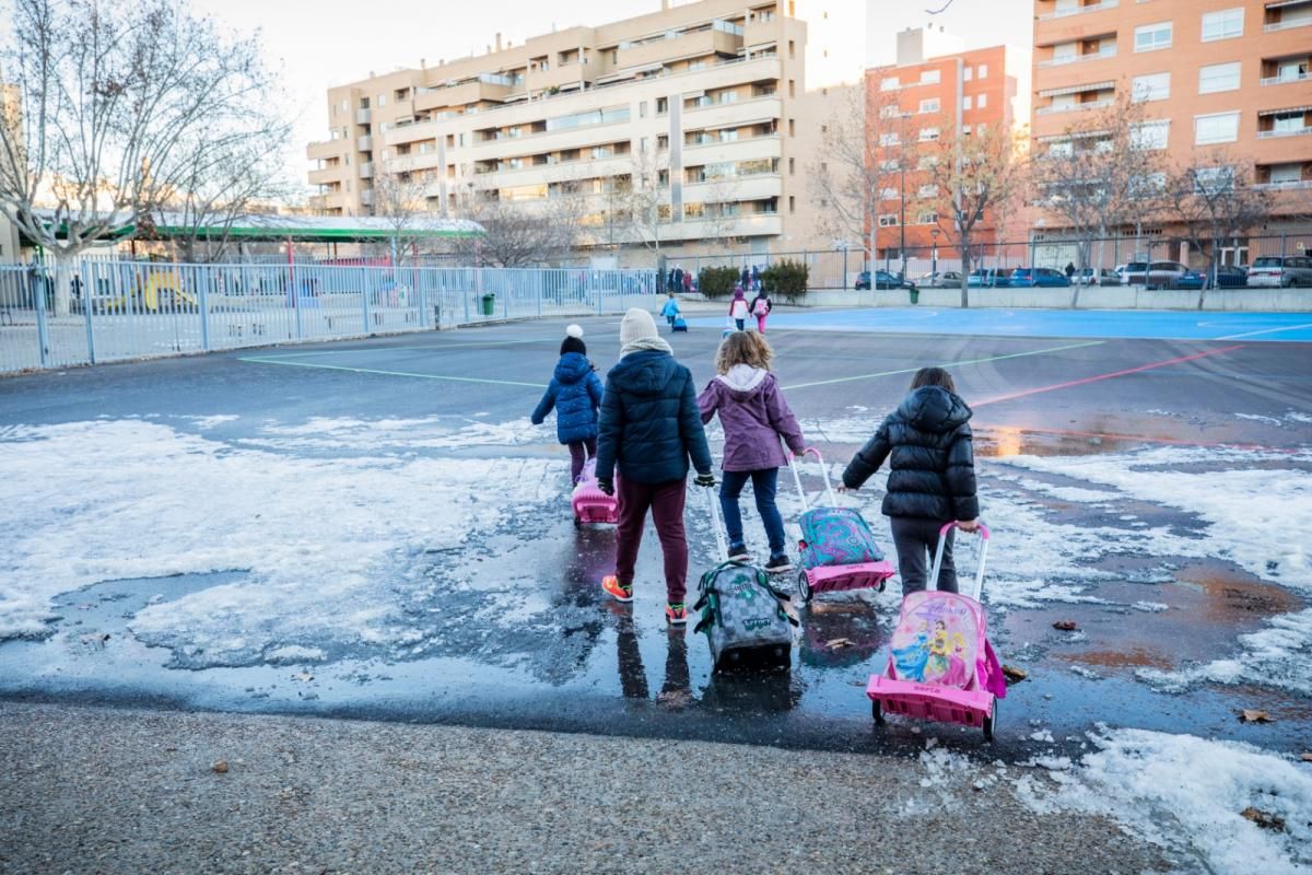 Vuelta al cole en Aragón tras la nevada