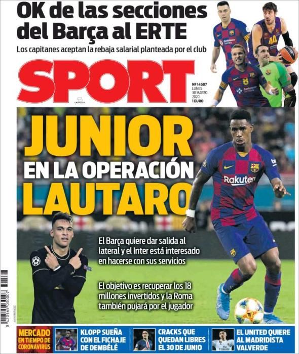 Portada SPORT lunes 30 marzo 2020