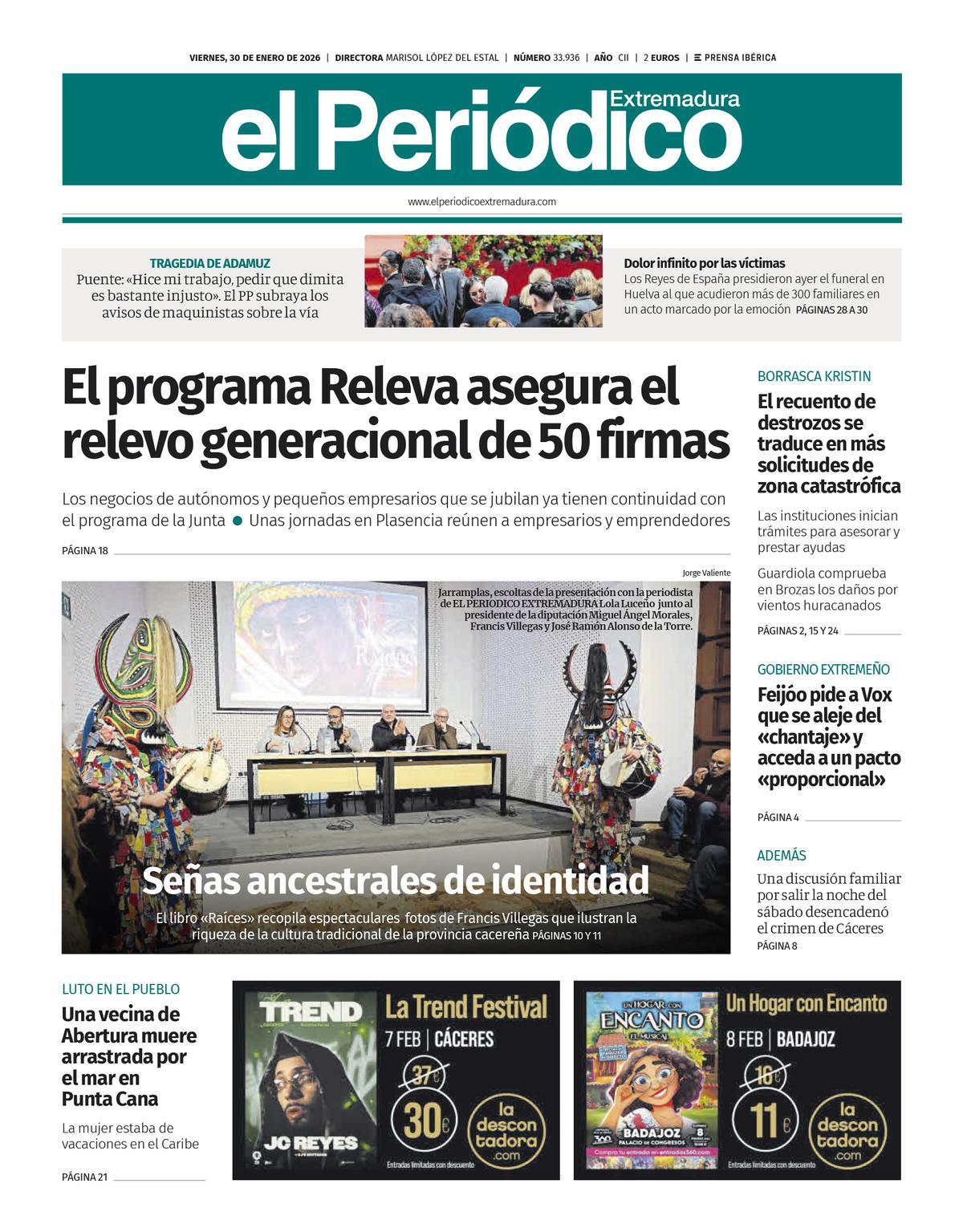 Consulta la portada correspondiente al día 30 de enero de 2026