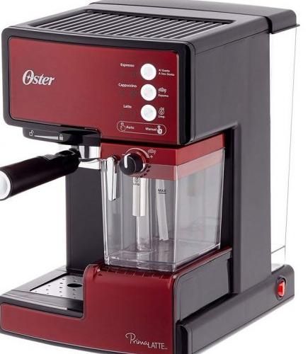 Oster Prima Latte Cafetera Espresso 15 Bares Roja con Tratamiento de Leche.