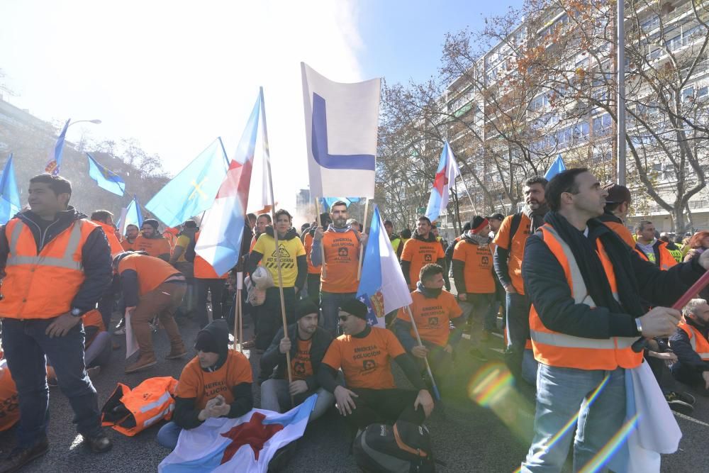 Manifestación de trabajadores de Alcoa en Madrid