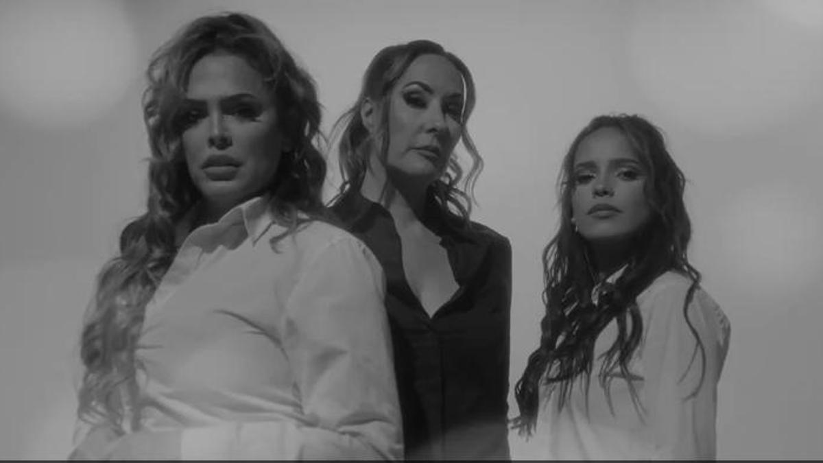 Rosario Mohedano, Amor Romeira y Gloria Camila en el videoclip del último tema de la sobrina de la Jurado