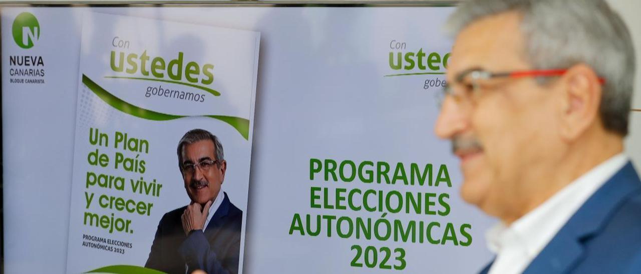 Román Rodríguez, este viernes, en la presentación del programa electoral de Nueva Canarias-Bloque Canarista.