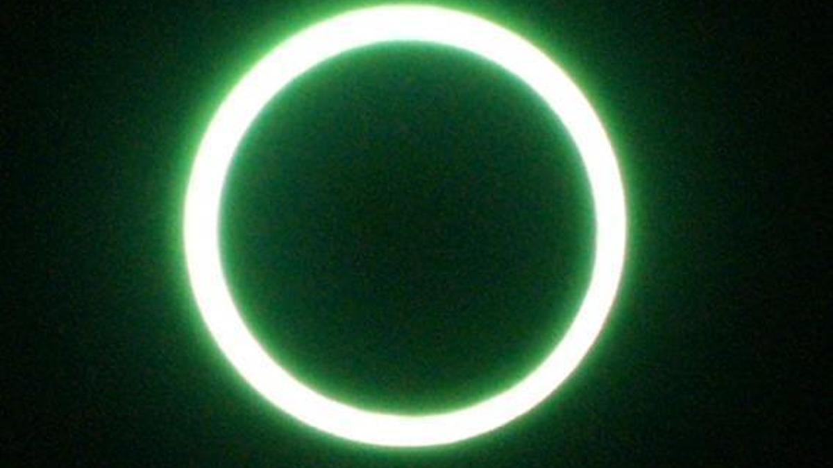 Eclipse anular que pudo verse en Zamora el 3 de octubre de 2005.