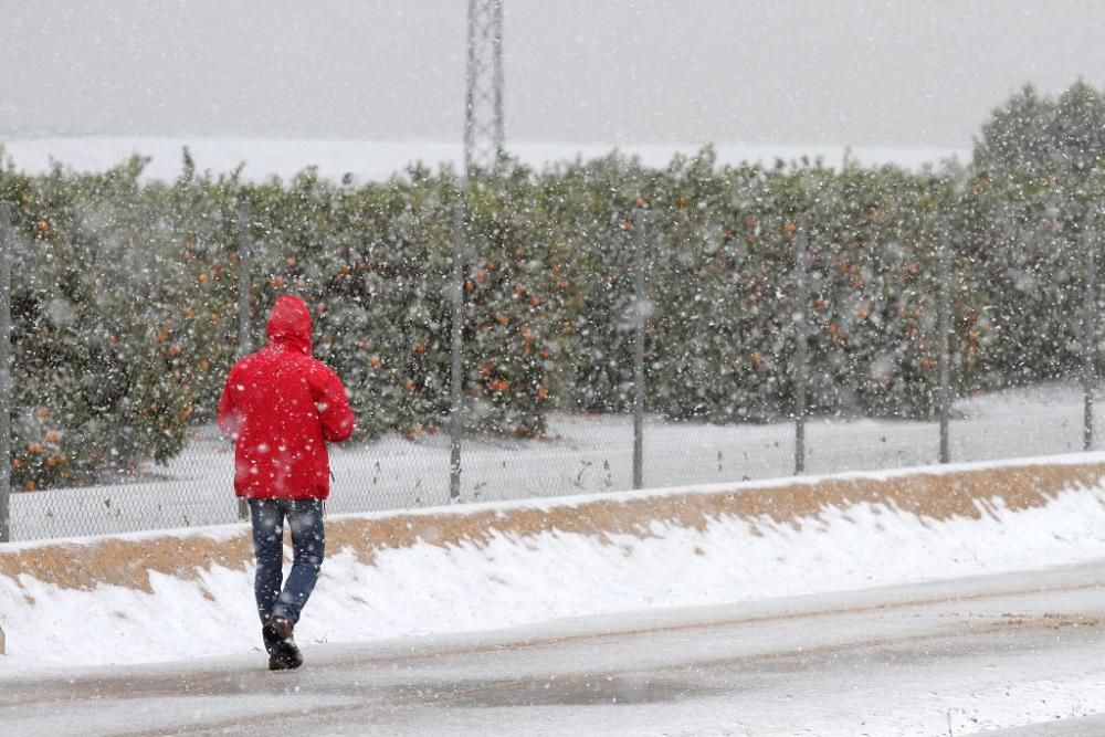 La nieve llega a San Javier, Balsicas y el Campo d