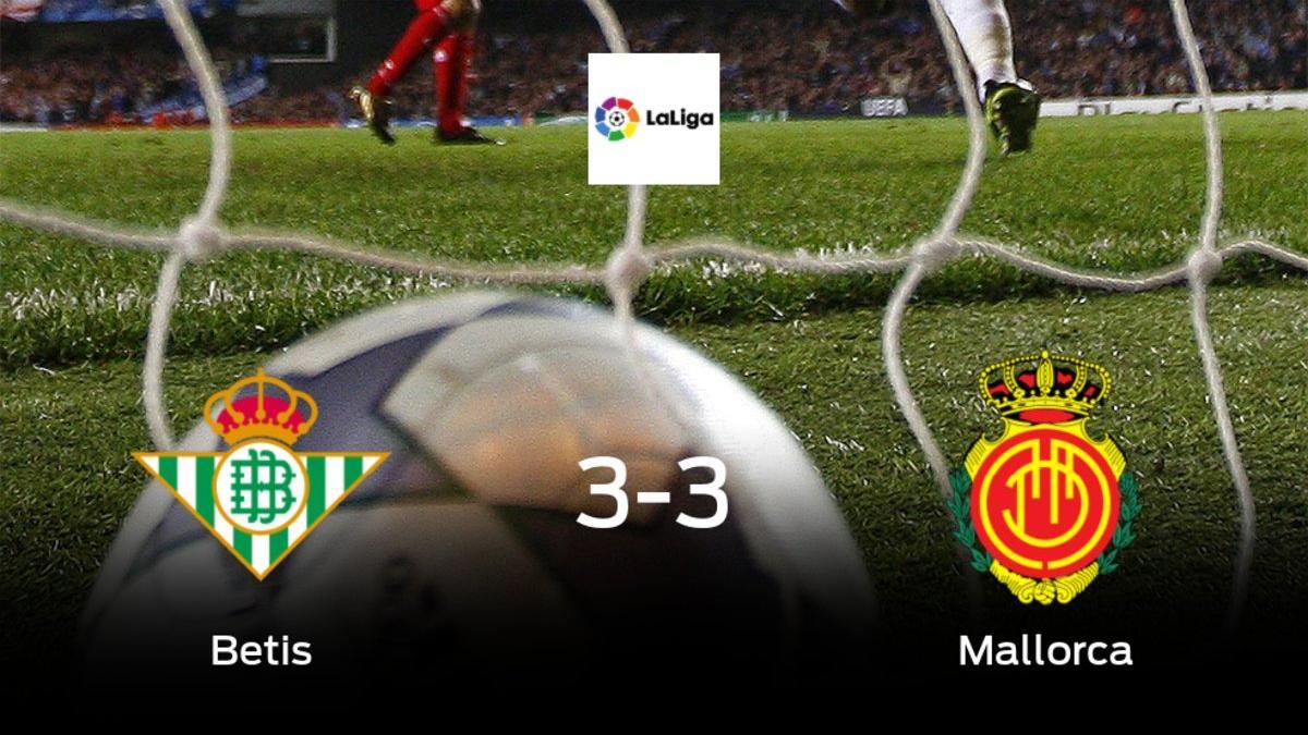 El Real Betis y el Mallorca consiguen un punto tras empatar a tres