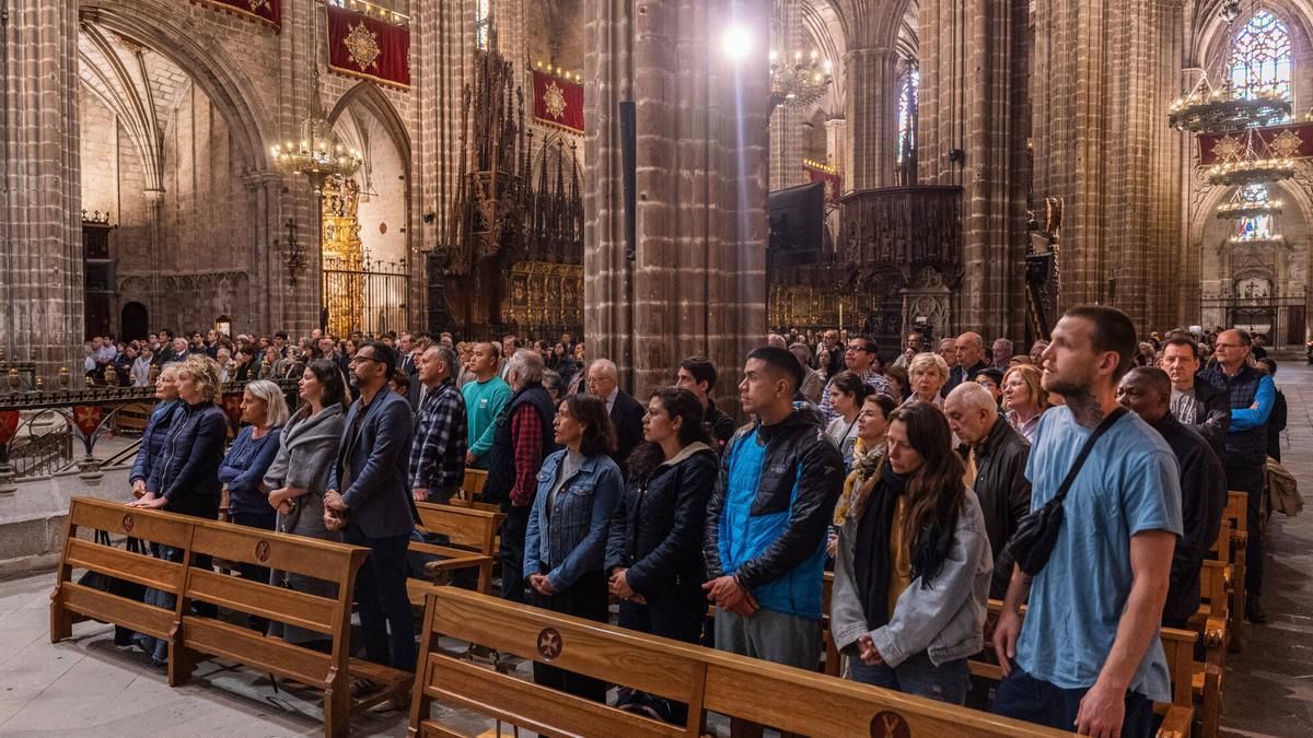 Misa en la Catedral de Barcelona el pasado abril tras la muerte del Papa Francisco