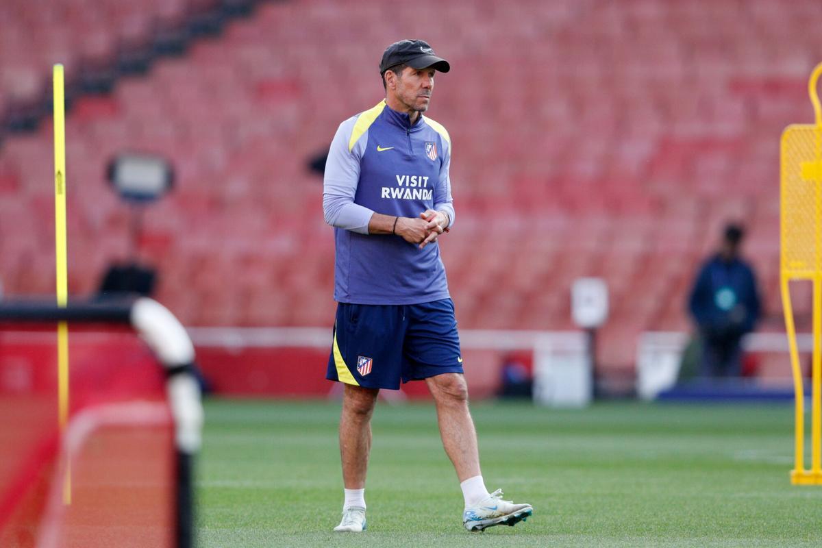 Diego Simeone, en el Emirates Stadium