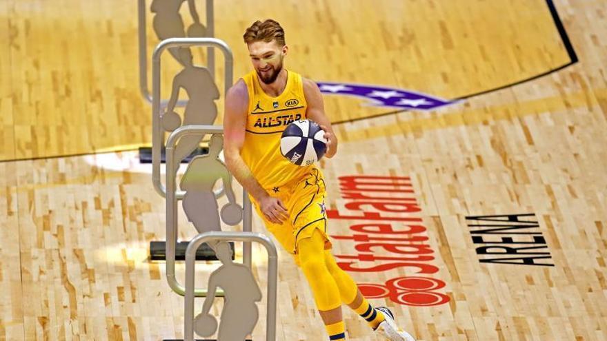 Domantas Sabonis durante el Concurso de Habilidades de la NBA