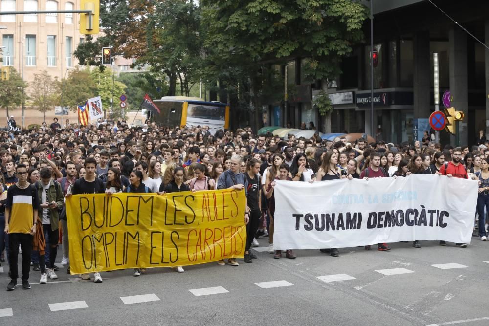 Concentracions a Girona en protesta per la sentència del procés