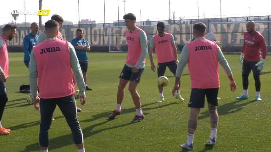 Una imagen del entrenamiento del Villarreal